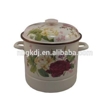 enamel steamer pot with full decal